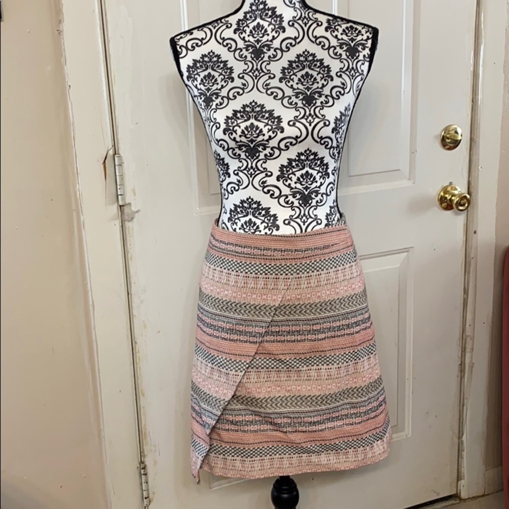 Tweed, pink and black Loft skirt